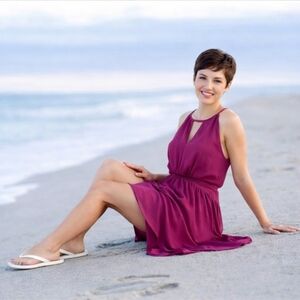 BANANA REPUBLIC formal size 8 midi dress beautiful style detail